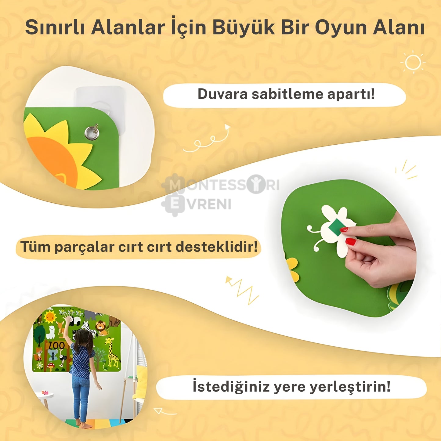 Montessori Keçe Oyun ve Öğrenme Tahtası