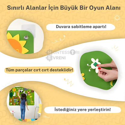 Montessori Keçe Oyun ve Öğrenme Tahtası